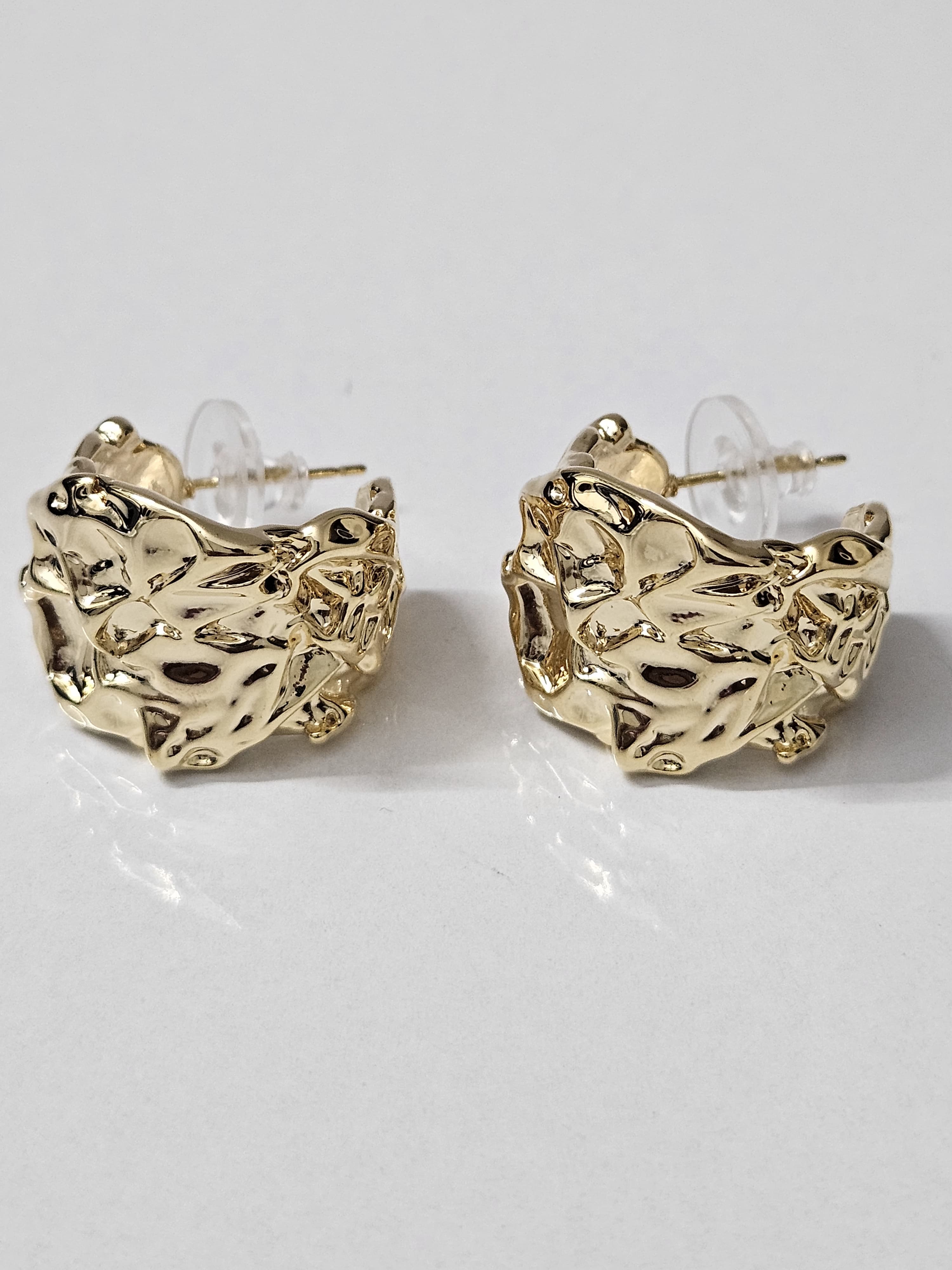 Beaten Metal Texture Earring